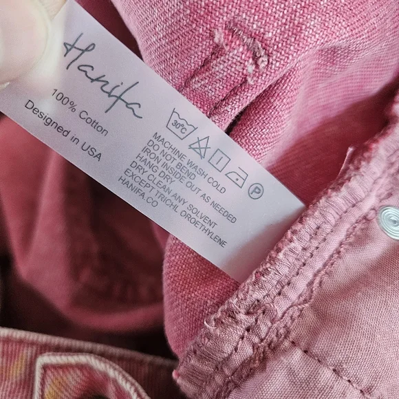 Hanifa Dusty Cedar Aster Acid Distressed Jeans ALTERED - Picture 13 of 13